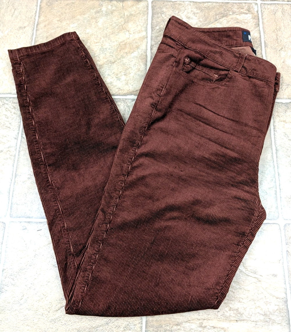 Paige sz 31 Hoxton Ultra Skinny Corduroy Pants cappuccino brown stretchy 0496